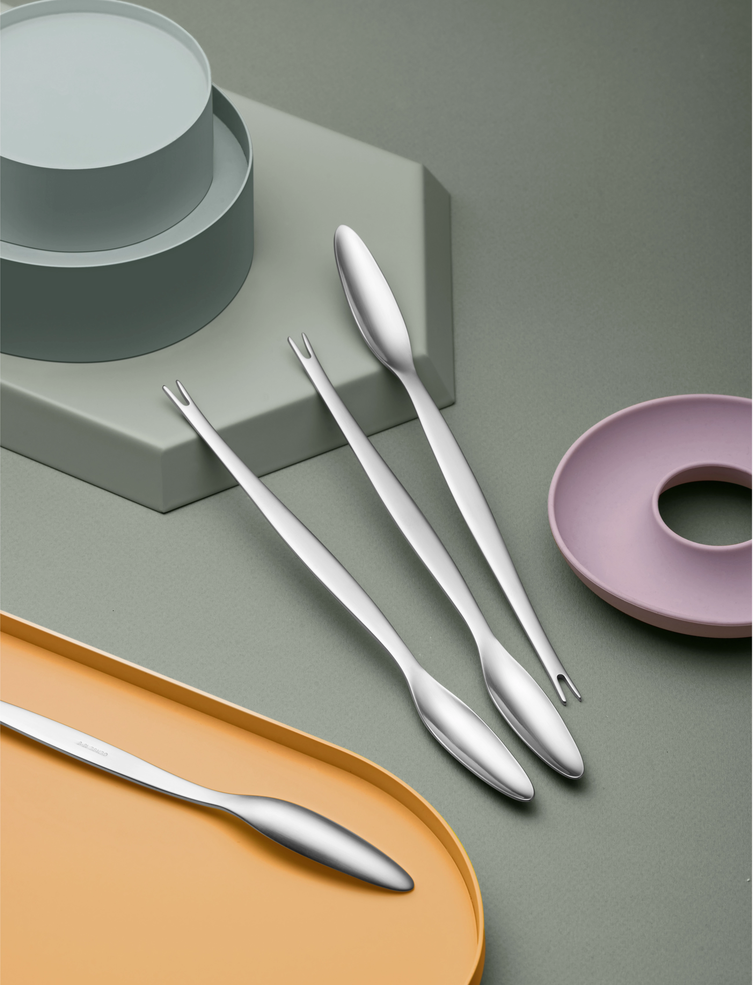 Gense Hummergaffel Focus Steel 20,6 Cm 4 Stk. Sort/Mat Stål, L20.6 cm, Cutlery, Silber - Seafood Cutlery Sets, Homeware