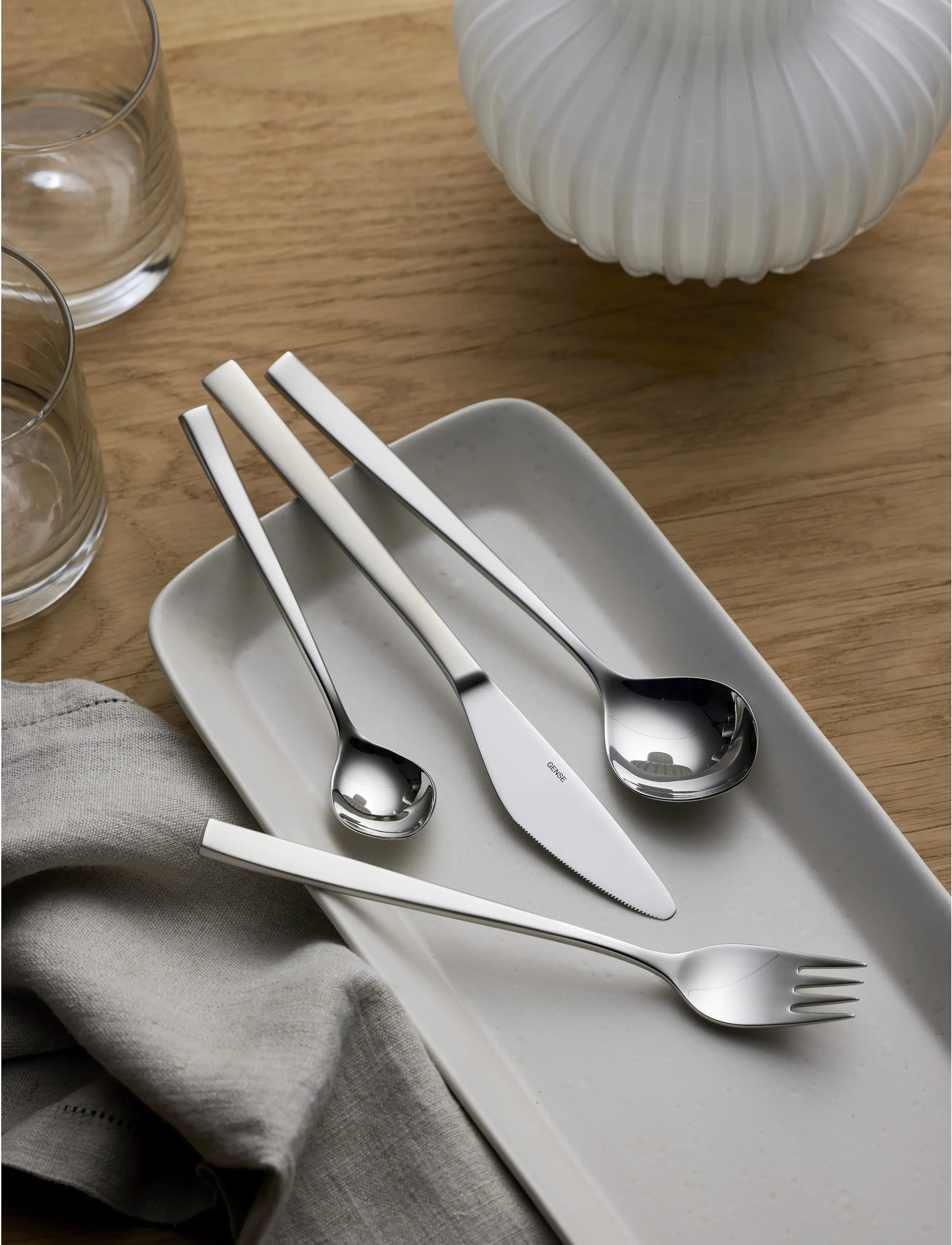 Gense - Bordgaffel fuga 19 cm mat/blank stål - gafler - metal - 2