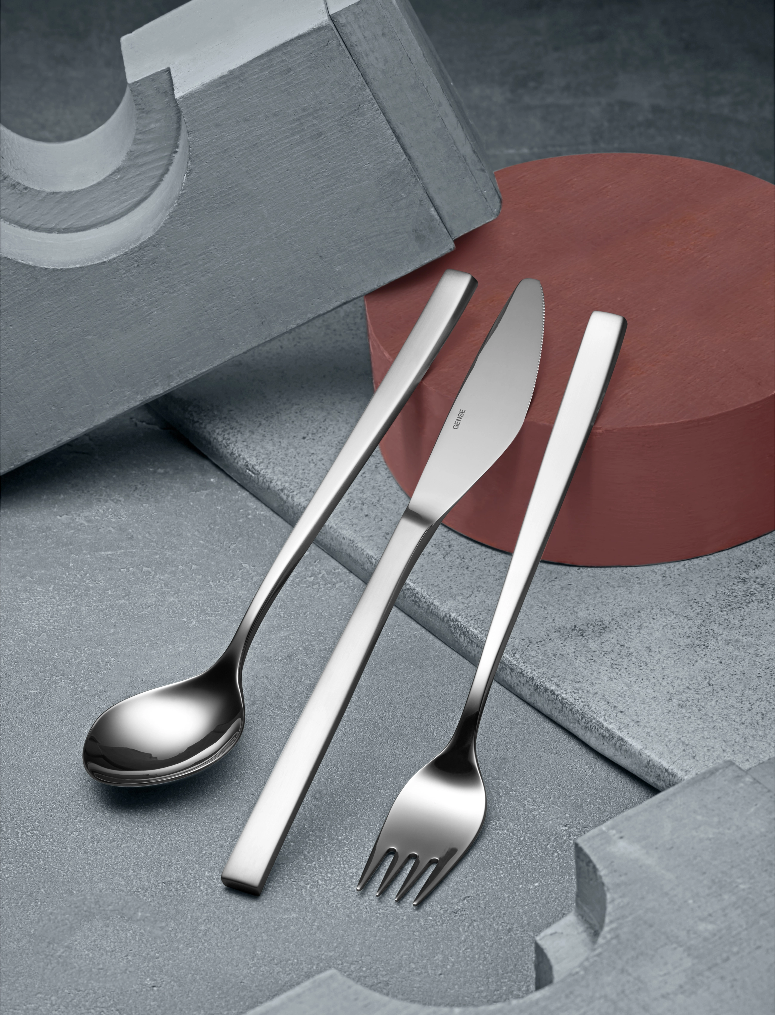 Gense Bordkniv Fuga 21,3 cm Mat/Blank Stål, L21.3 cm, Silver, Bestik > Knive, Unisex