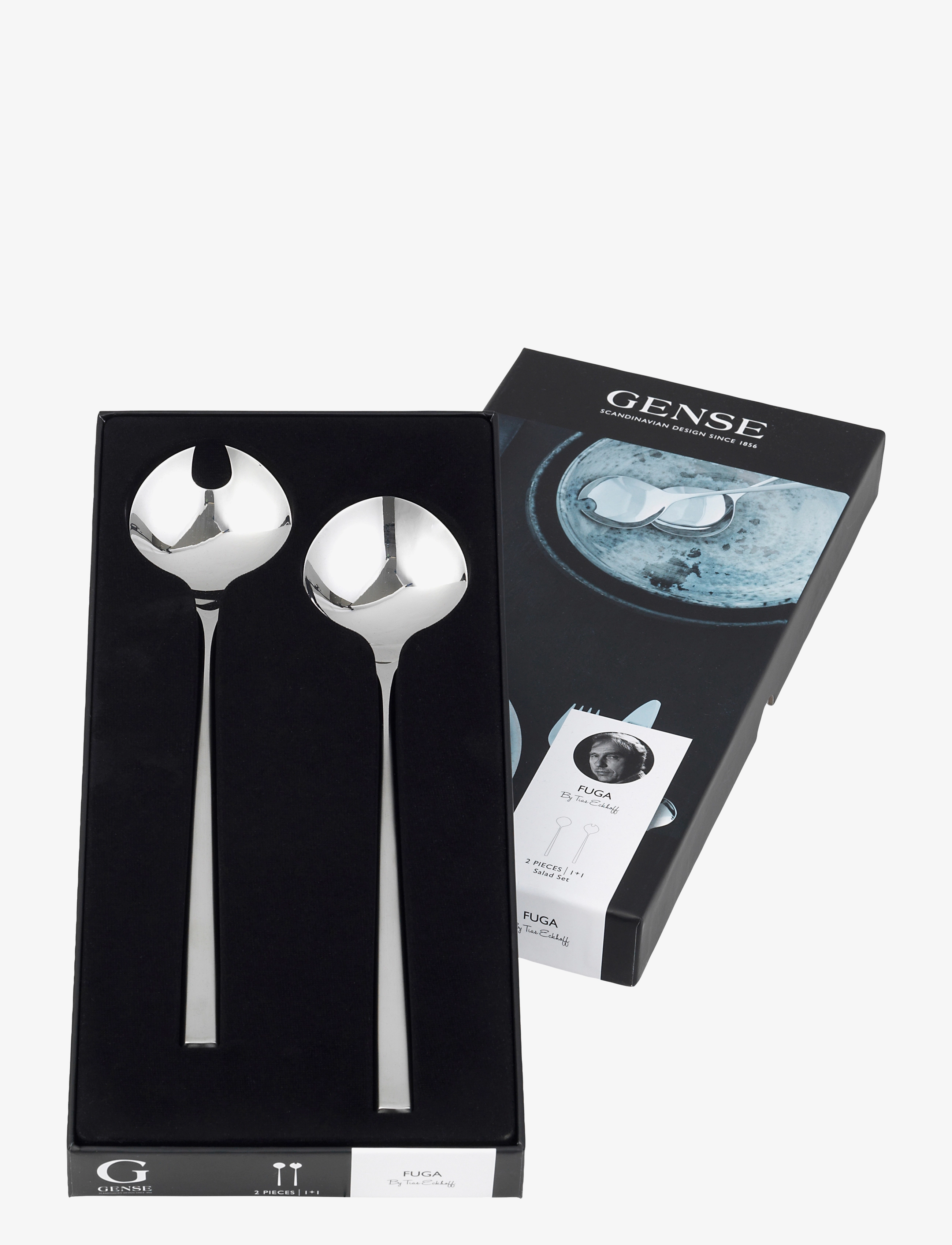 Gense Salatbestik Fuga 25 Cm Mat/Blank Stål 2 Pcs Set, L:25 cm, Cutlery, Silber - Cutlery Homeware
