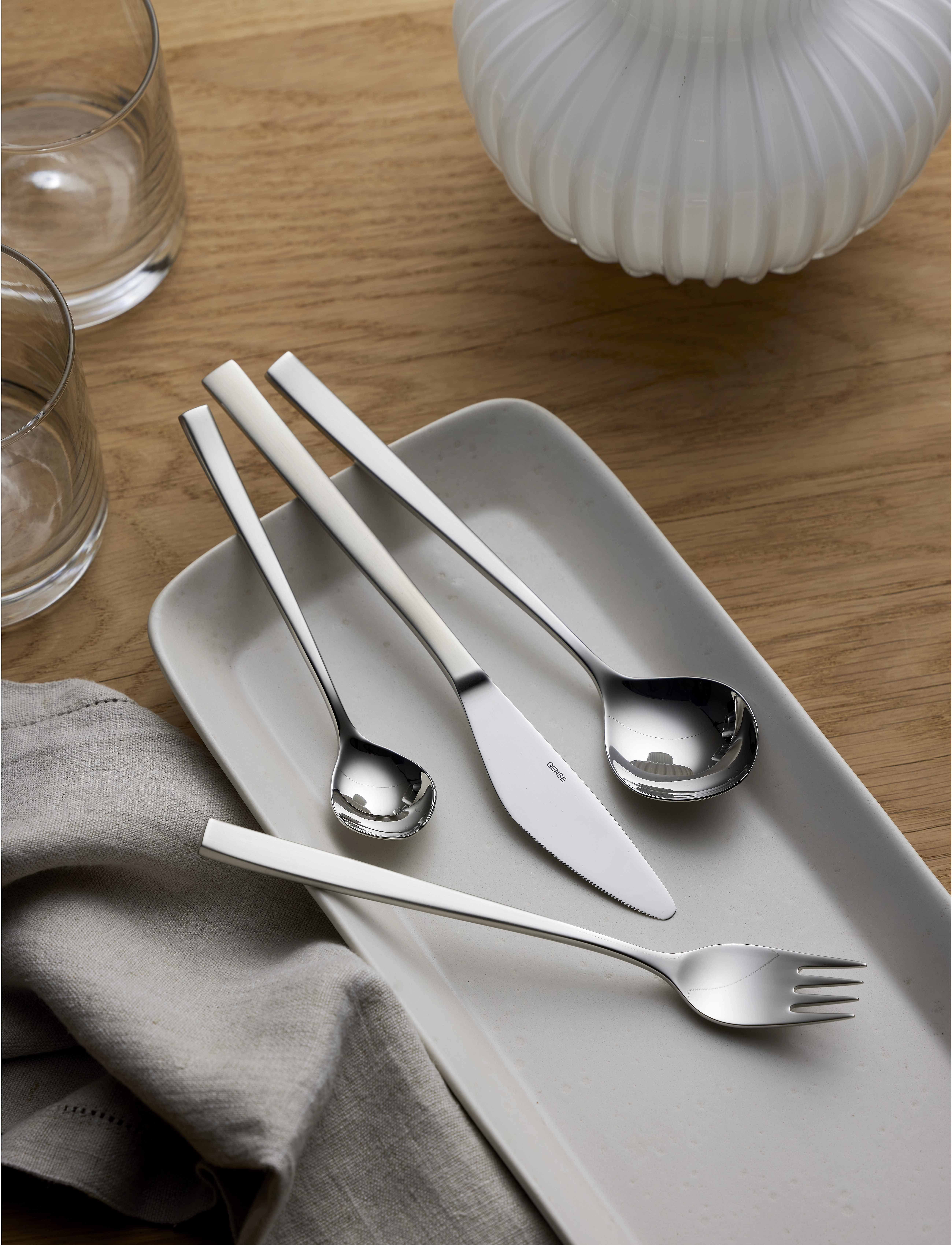 Gense Bestiksæt Fuga 16 Dele Mat/Blank Stål, One Size, Cutlery, Silber - Cutlery Set, Homeware