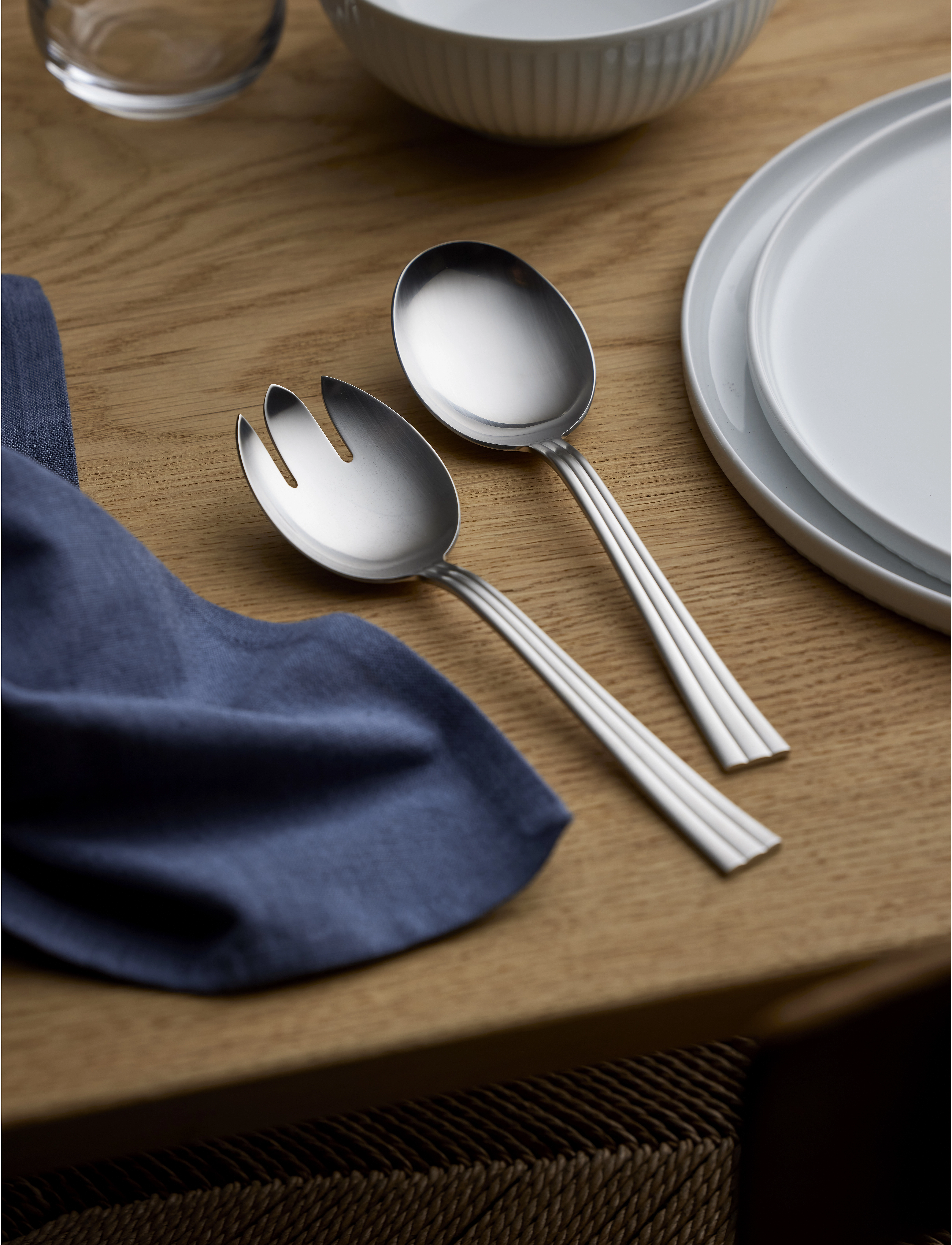 Gense Salatbestik Thebe 21 cm Mat Stål, L21 cm, Silver, Bestik > Salatbestik, Unisex
