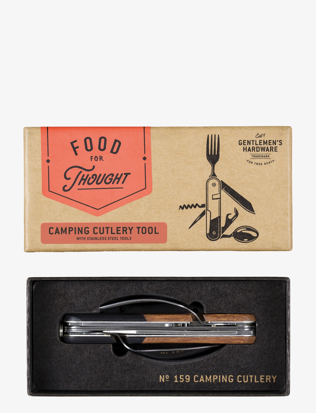 Gentlemen's Hardware - Camping Cutlery Tool Wood 2pcs set - shop by price - brown - 3