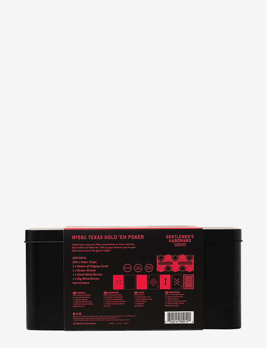 Gentlemen's Hardware - Poker Texas Hold 'Em - red - 2