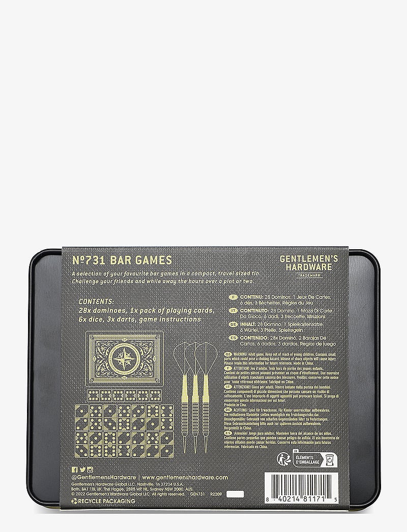 Gentlemen's Hardware - Bar Games in Tin - osta hinna alusel - black - 3