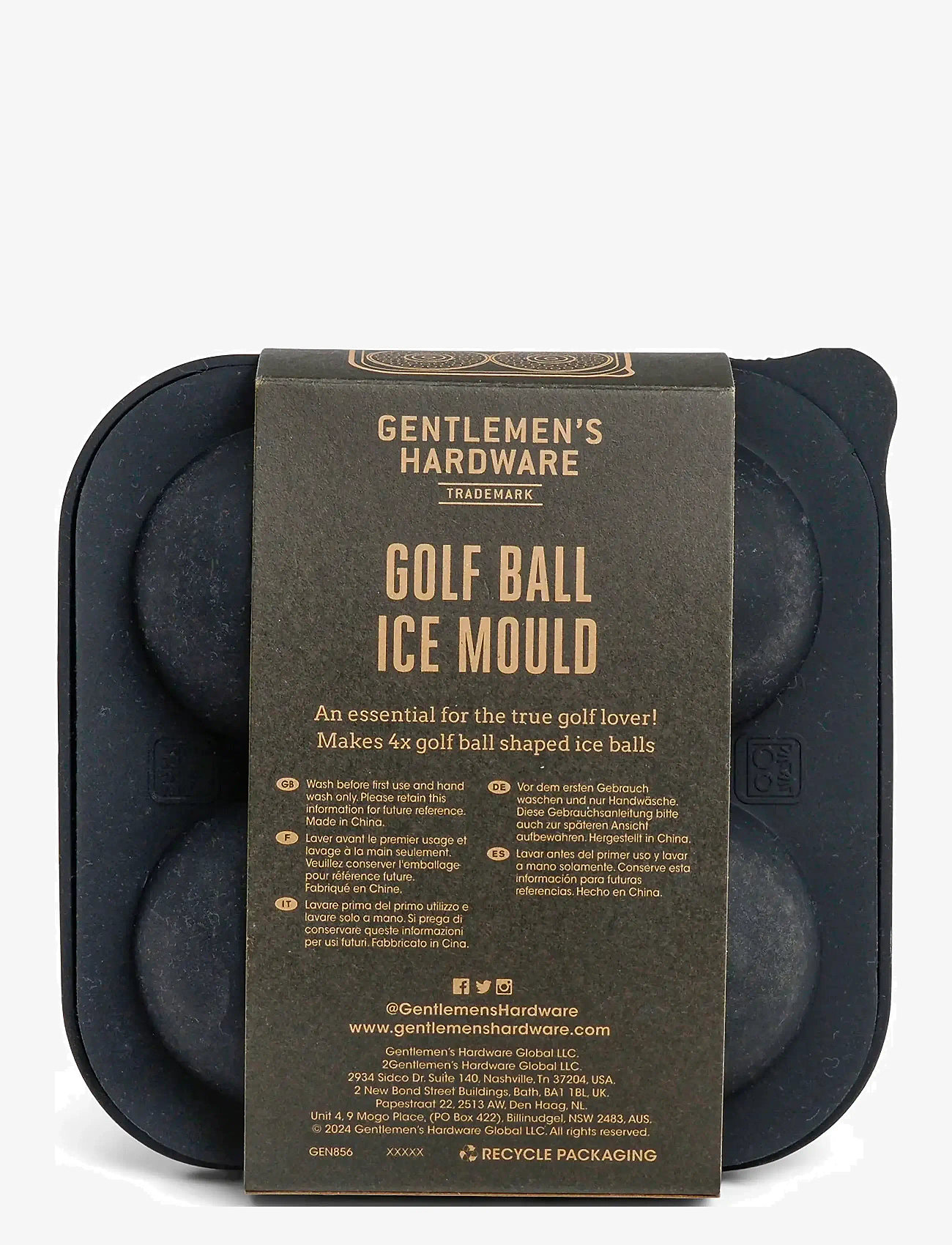 Gentlemen's Hardware - Golf Ball Ice Mould - iepērcies pēc cenas - black - 3