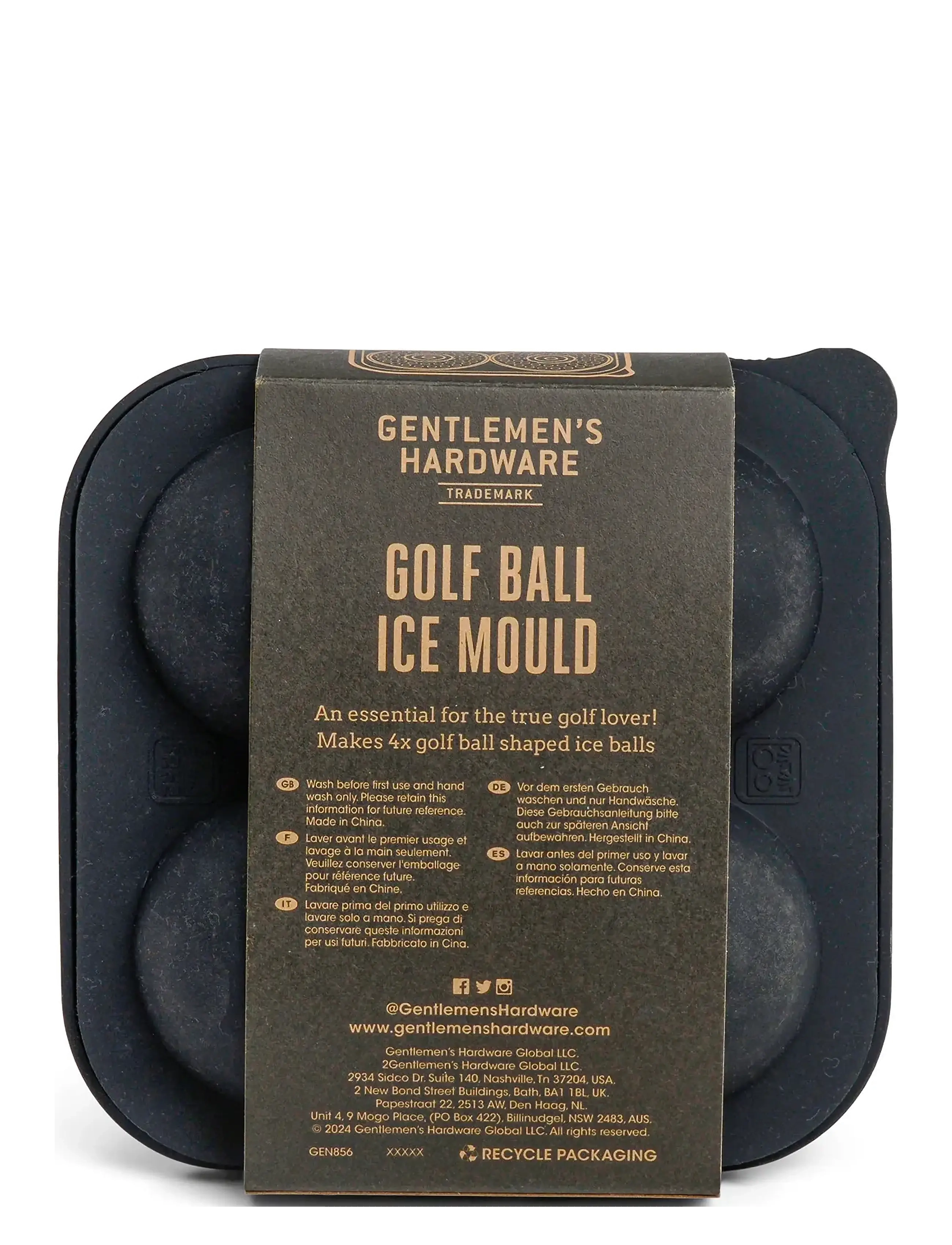 Gentlemen's Hardware - Golf Ball Ice Mould - black - 3
