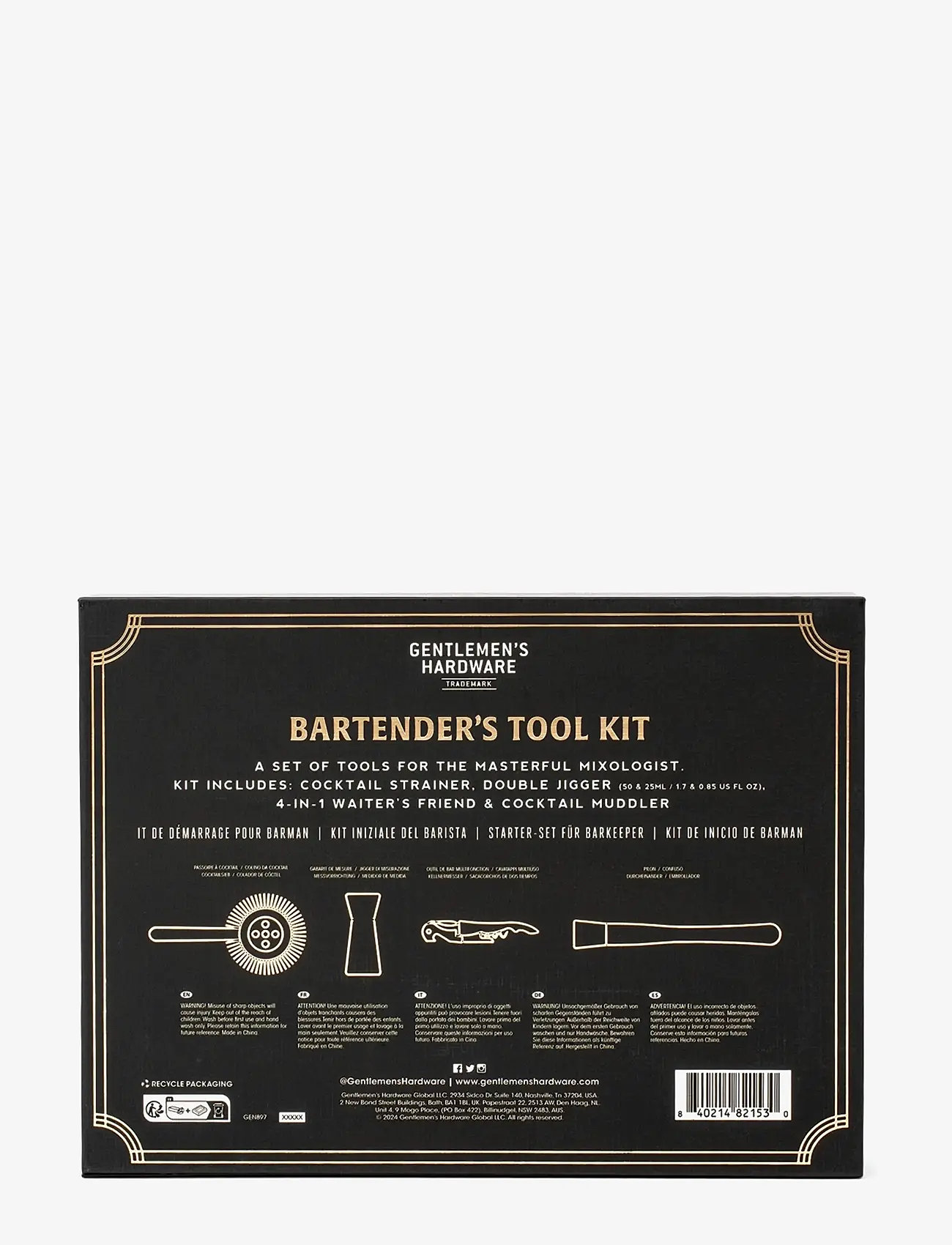 Gentlemen's Hardware - Bartenders Kit - shop by price - black - 4