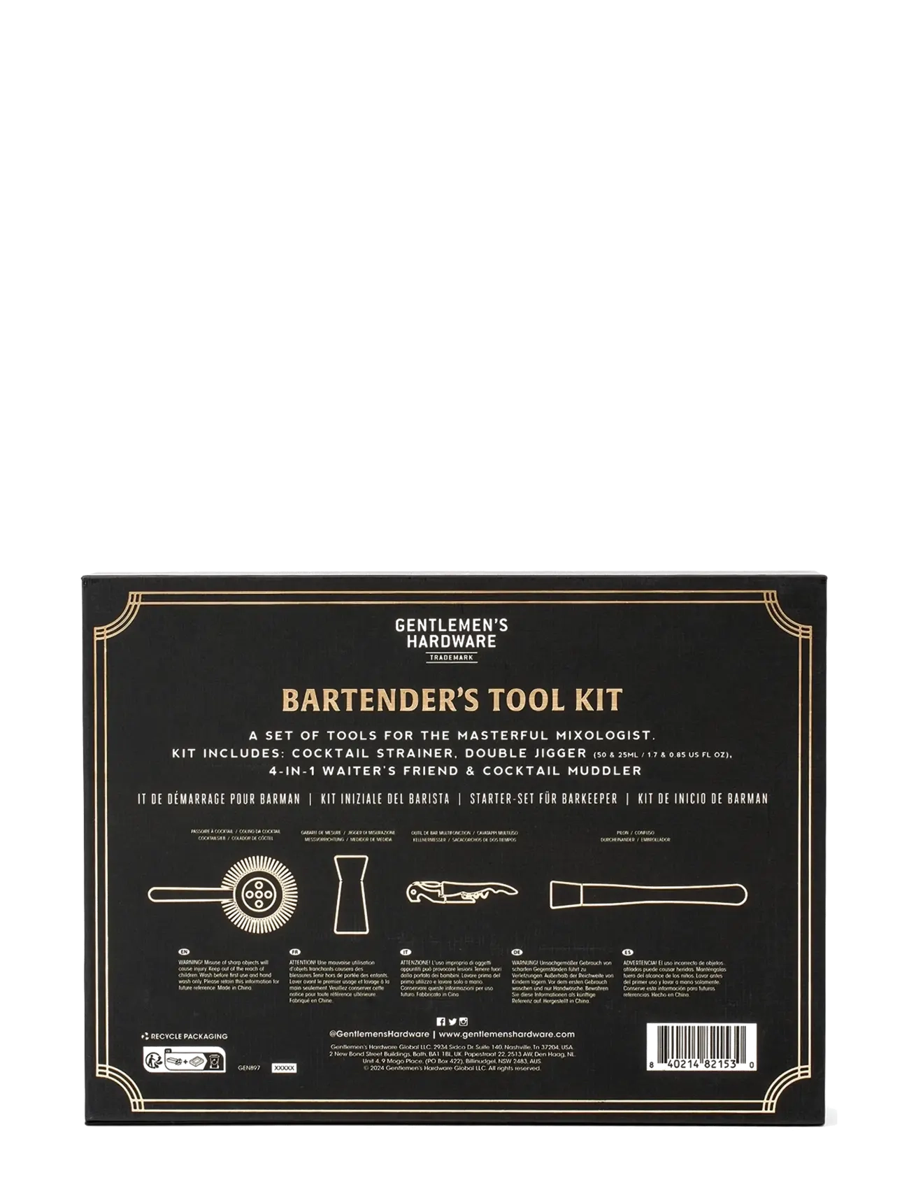 Gentlemen's Hardware - Bartenders Kit - muud köögiriistad - black - 5