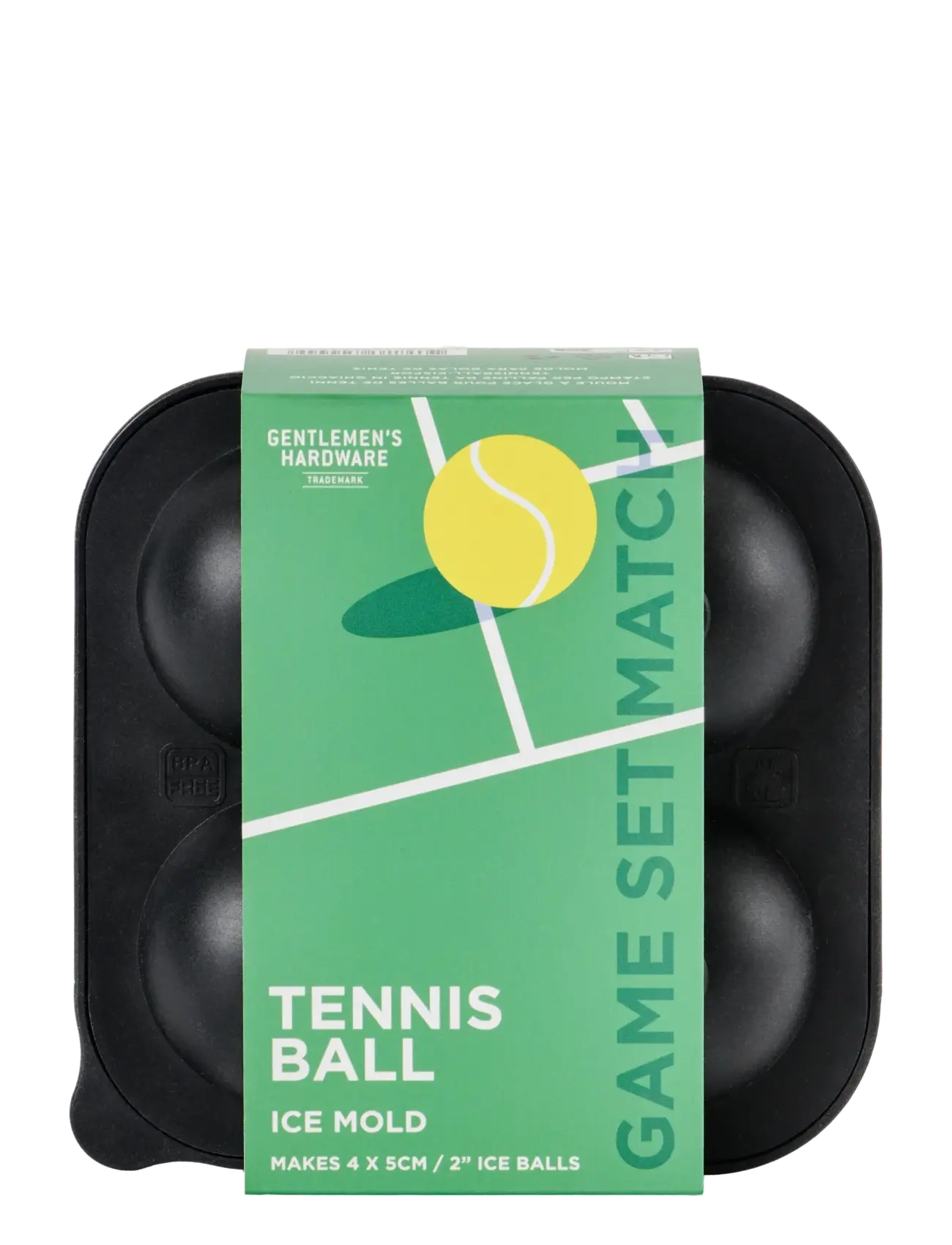 Gentlemen's Hardware Isform Tennisbollar, 14X14X6.5 cm, Dining & Table Accessories, Schwarz - Ice Trays, Homeware