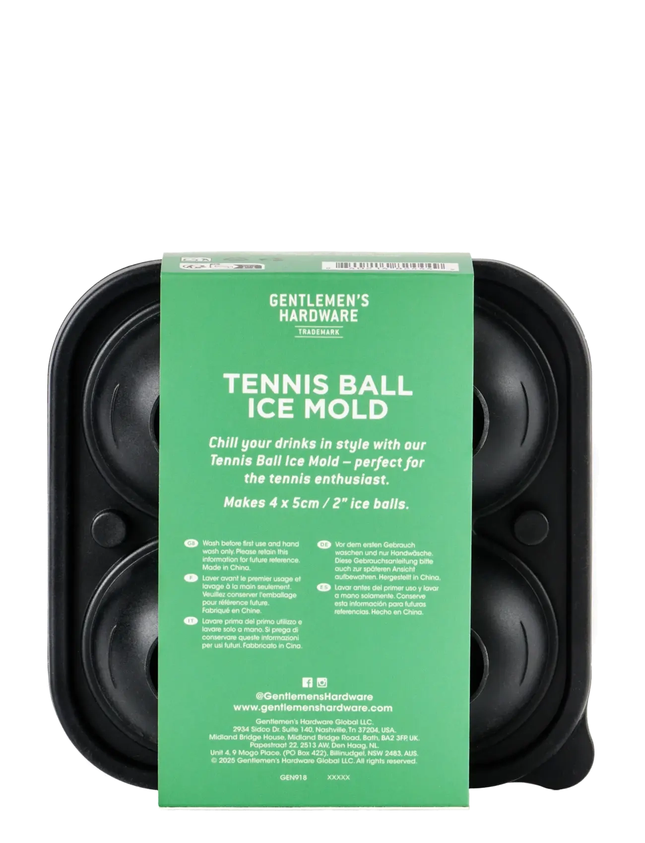 Gentlemen's Hardware - Isform Tennisbollar - ice trays - black - 1