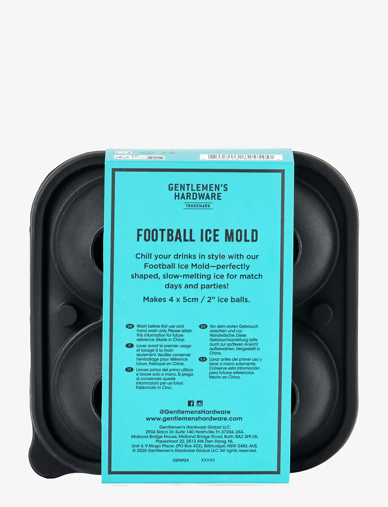 Gentlemen's Hardware - Isform Fotboll - jääkuubikuvormid - black - 1