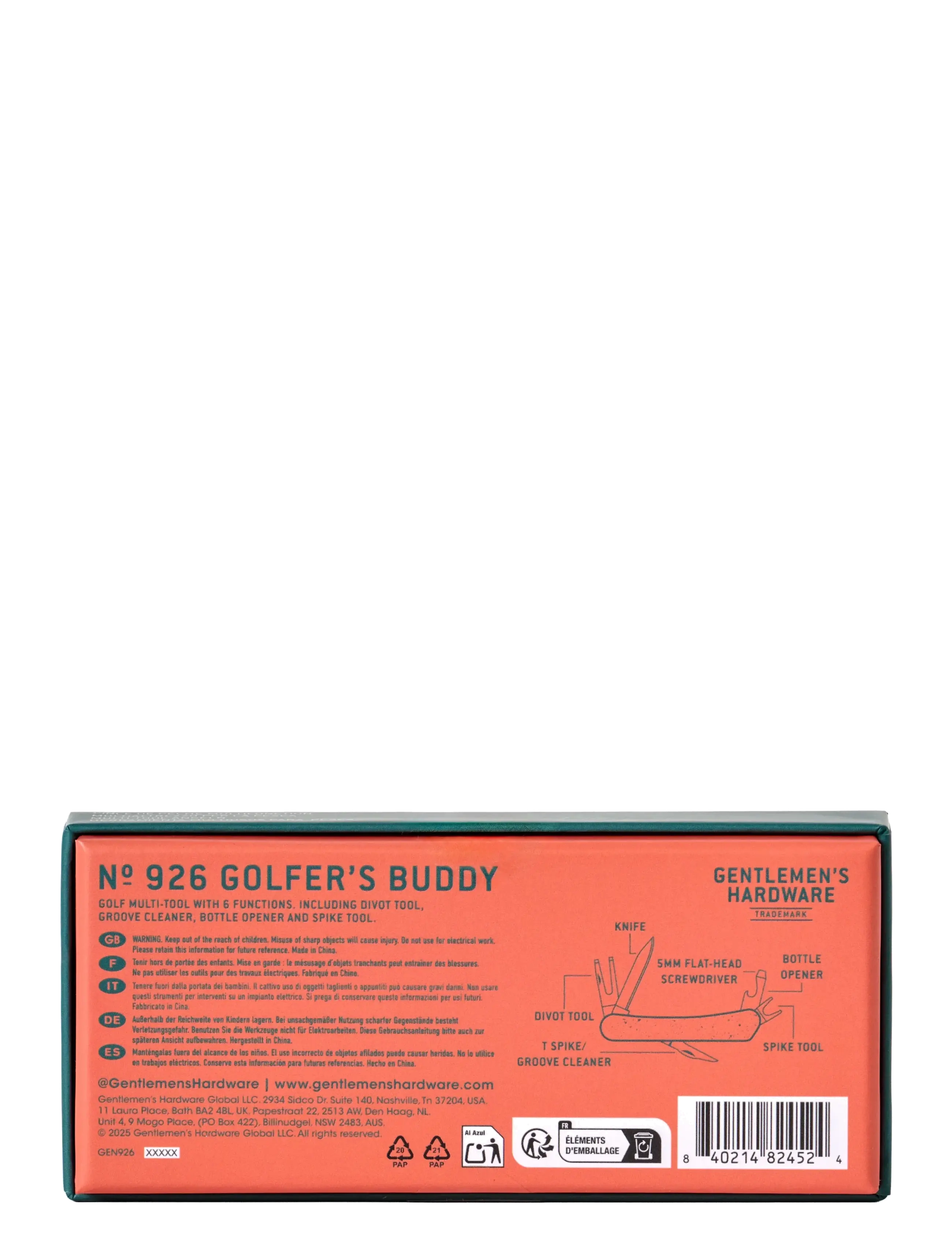 Gentlemen's Hardware - Multiverktyg för Golfaren- Golfer's Buddy - red - 3