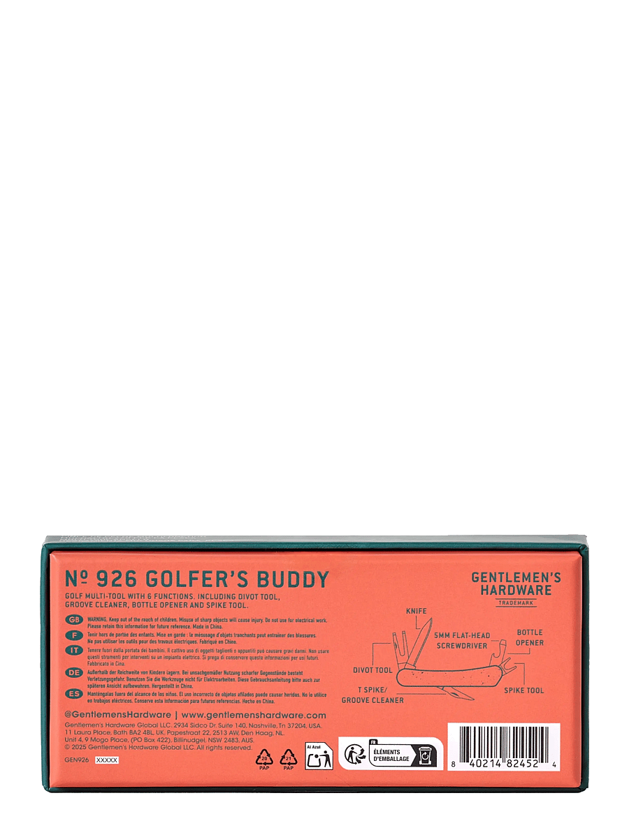 Gentlemen's Hardware - Multiverktyg för Golfaren- Golfer's Buddy - red - 3