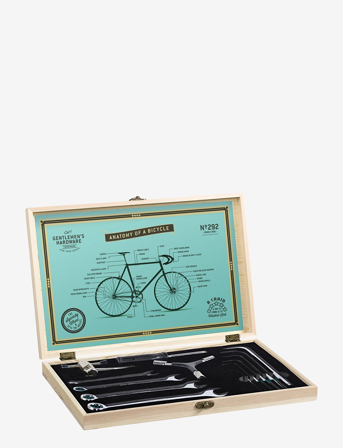 Gentlemen's Hardware - Bicycle Tool Kit in Wooden Box - multi tools - brown - 0