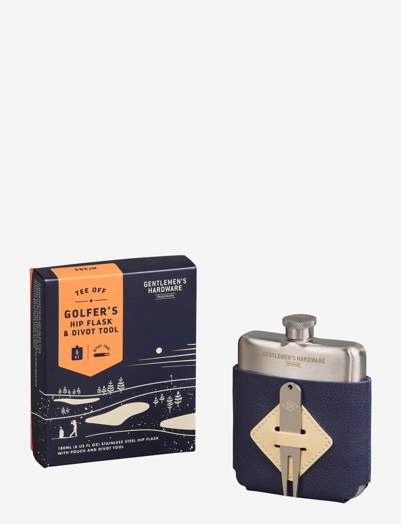 Gentlemen's Hardware - Golfer’s Hip Flask & Divot - blue - 0