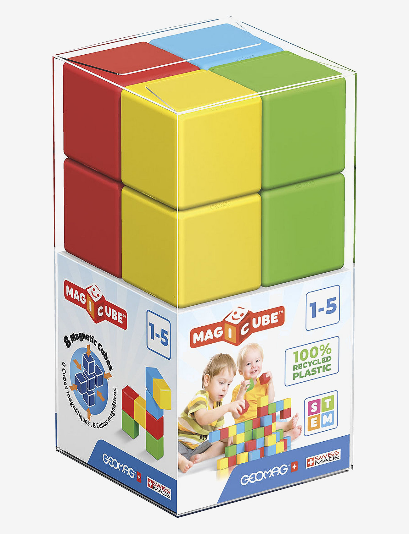 Geomag - Geomag Magicube Full Color Recycled Crystal 8 Pcs - byggklossar - multi coloured - 1