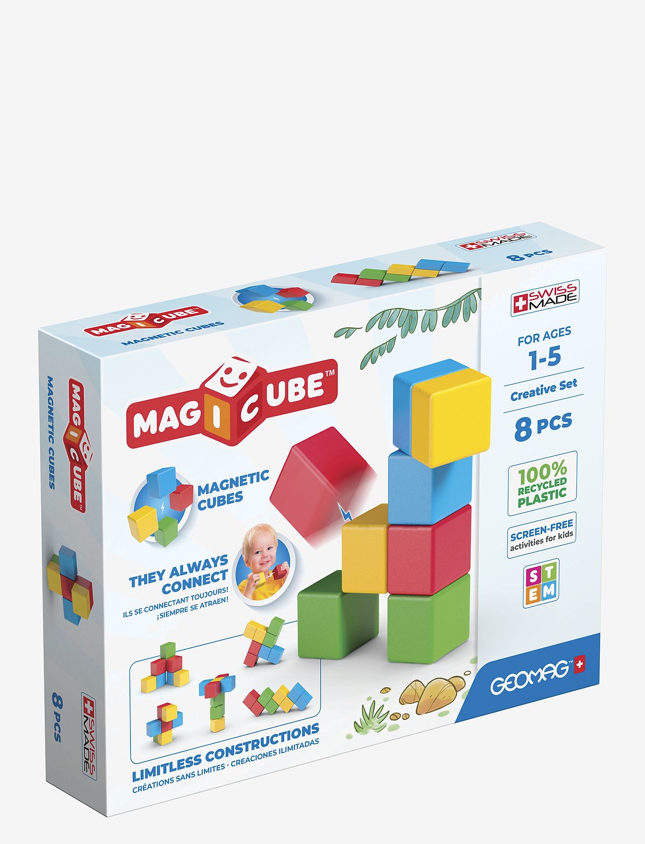 Geomag - Geomag Magicube Re Creative Set 8 Pcs - building blocks - multi coloured - 1