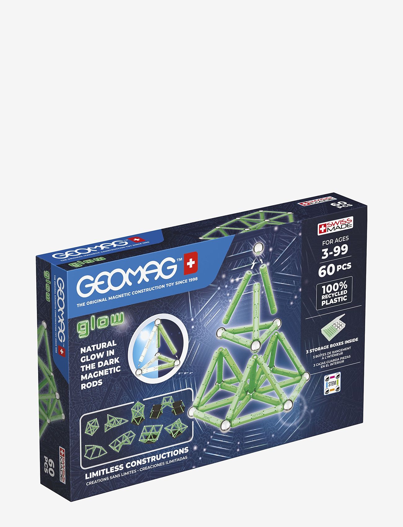 Geomag - Geomag Glow Recycled 60 Pcs - green - 0