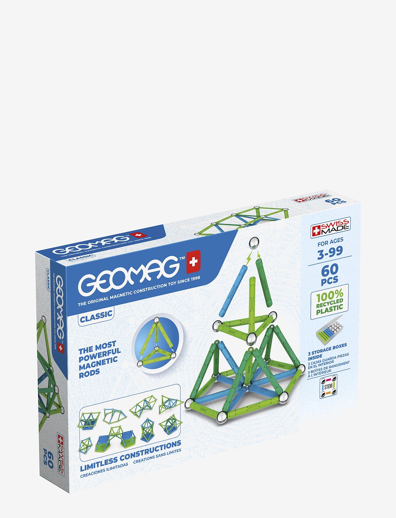 Geomag - Geomag Classic Recycled 60 Pcs - building sets - multi coloured - 0