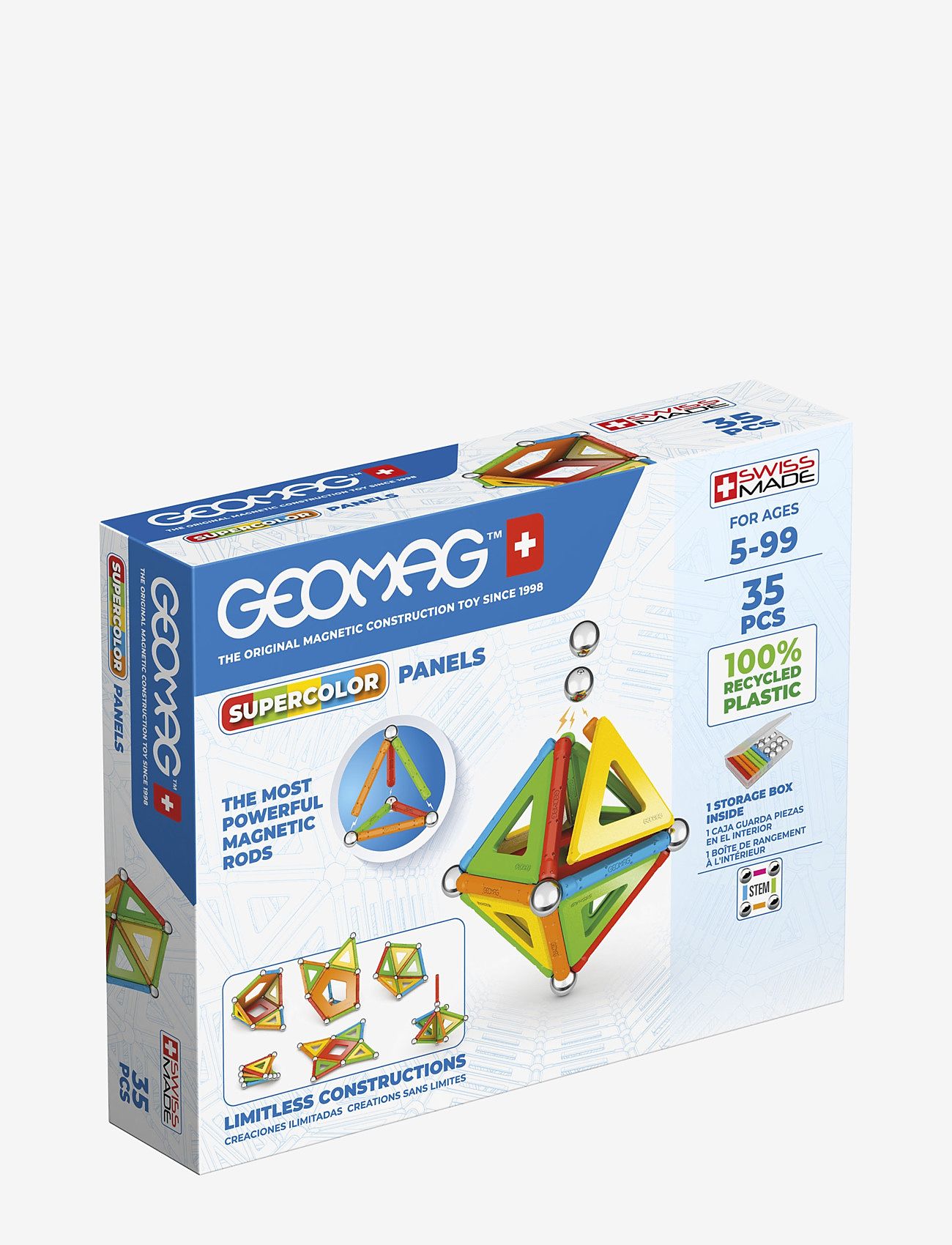 Geomag - Geomag Supercolor Panels Recycled 35 Pcs - kubbasett - multi coloured - 1