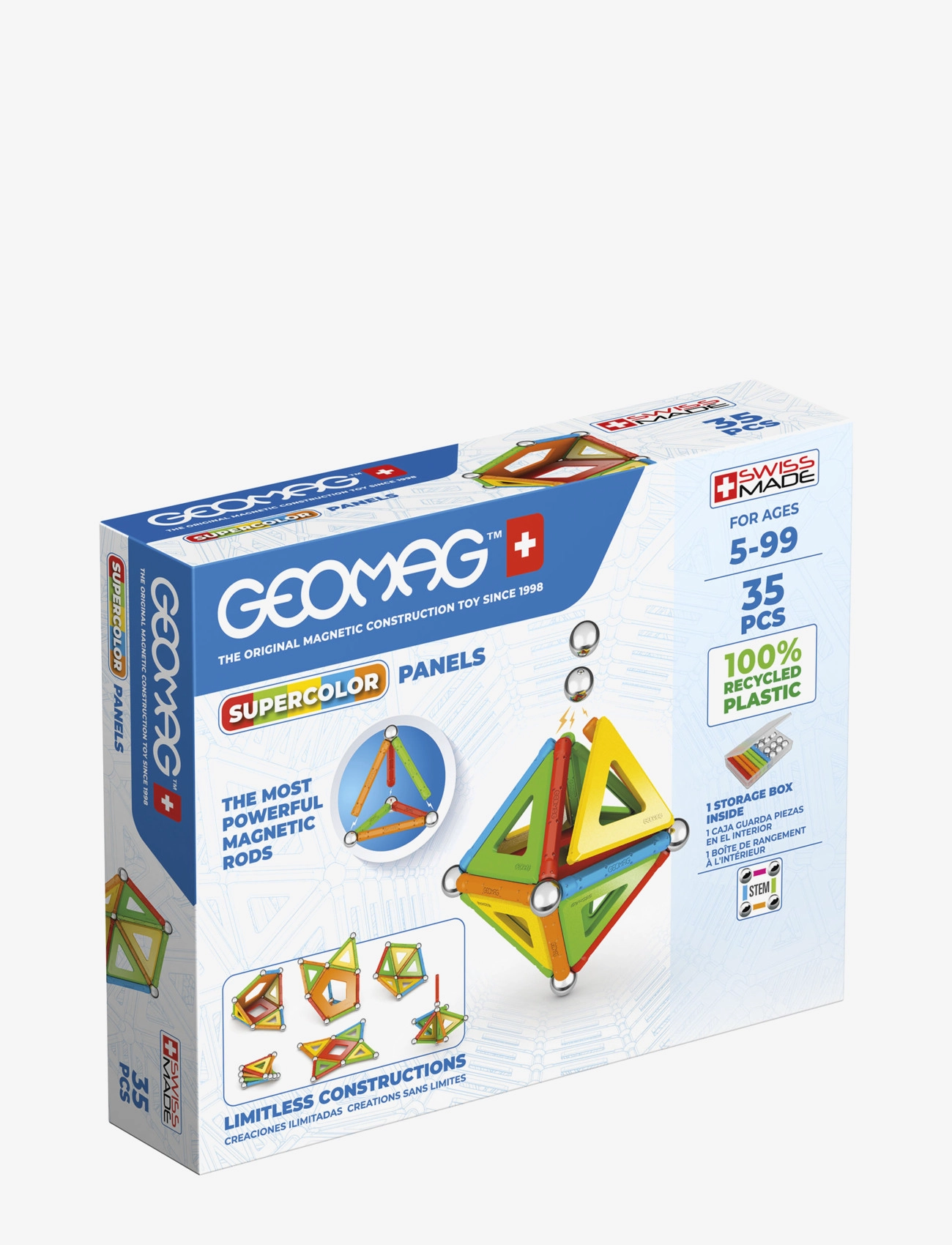 Geomag Geomag Supercolor Panels Recycled 35 Pcs - App deal - MULTI COLOURED / multi