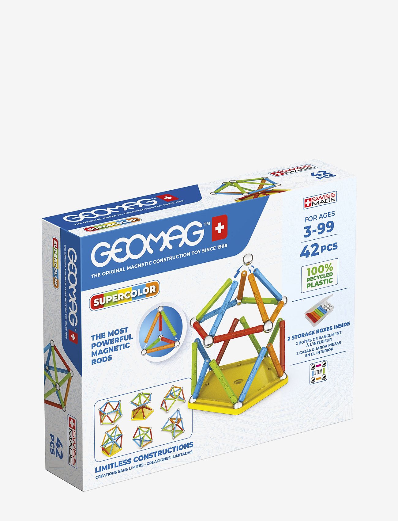 Geomag - Geomag Supercolor Recycled 42 Pcs - byggesett - multi coloured - 0