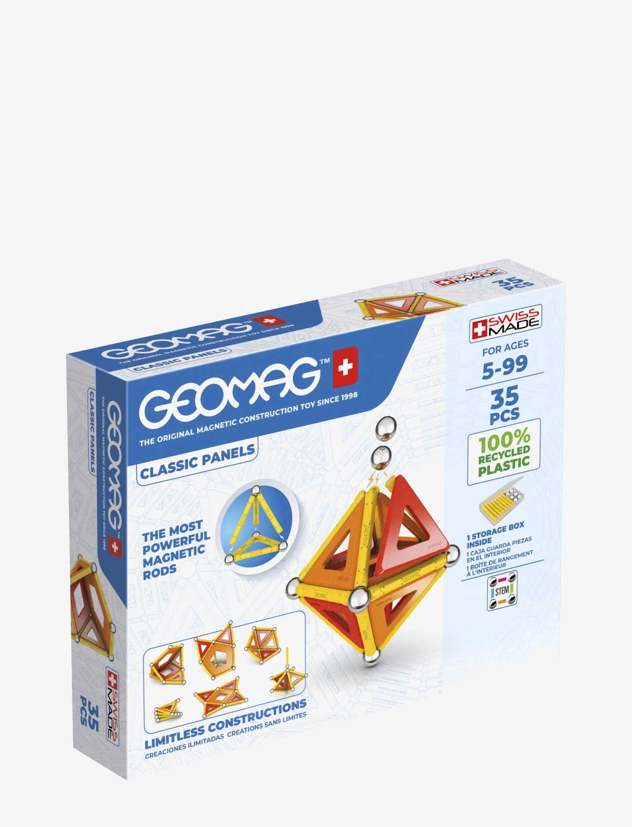 Geomag Geomag Classic Panels Recycled 35 Pcs, One Size, Multi/patterned, Legetøj > Experiments And Science, Børn