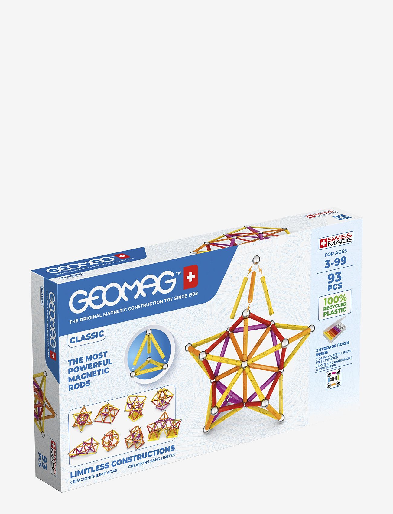 Geomag - Geomag Classic Recycled 93 Pcs - byggesæt - multi coloured - 0