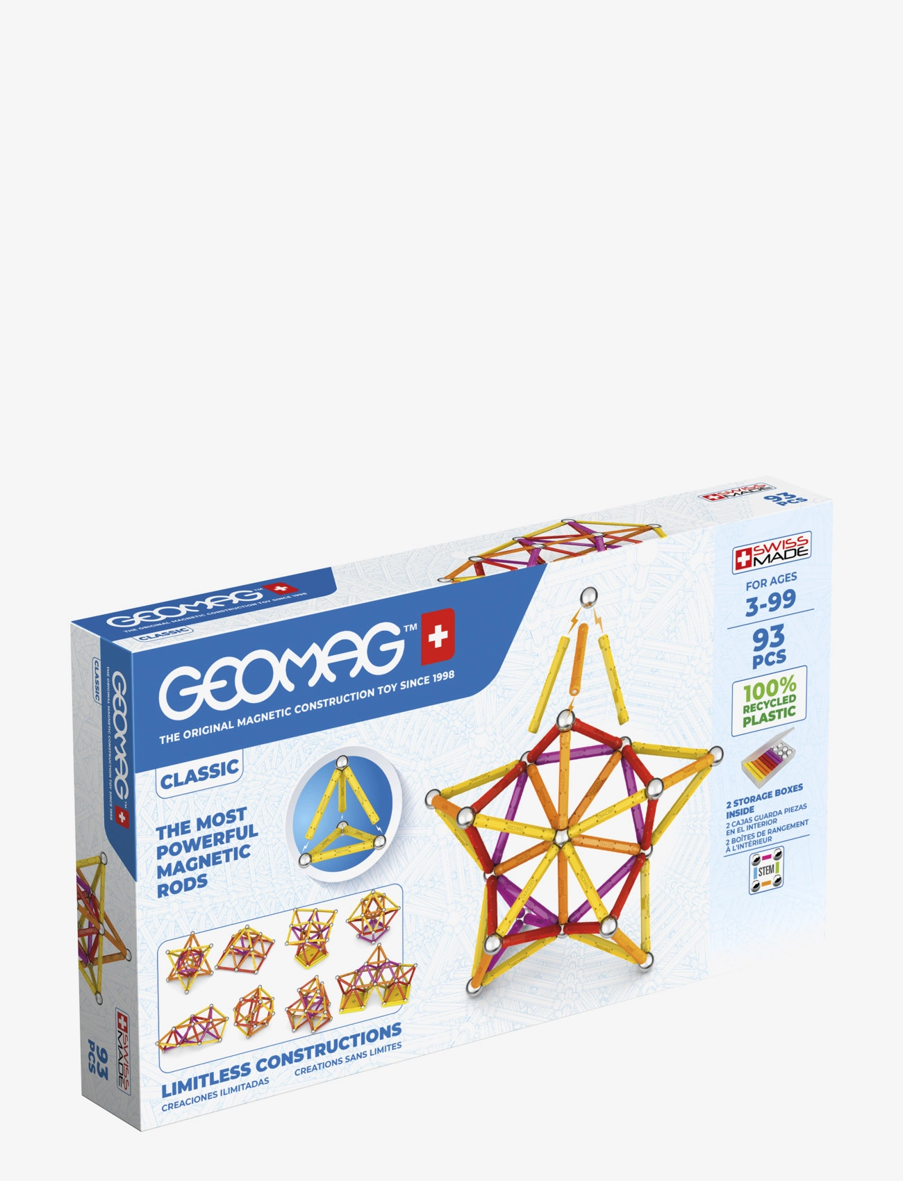 Geomag Geomag Classic Recycled 93 Pcs - Legetøj - MULTI COLOURED / multi