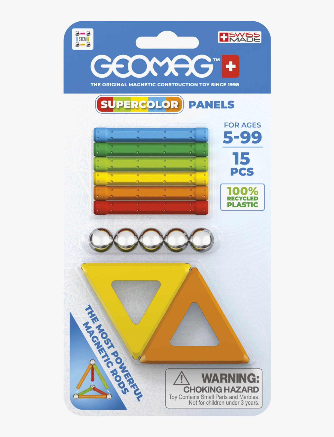 Geomag GEOMAG SUPERCOLOR PANELS RECYCLED 15 PCS CDU - Julegave - MULTI COLOURED / multi