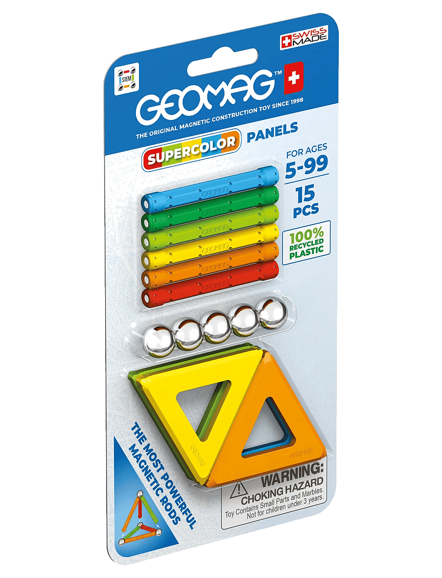 Geomag - GEOMAG SUPERCOLOR PANELS RECYCLED 15 PCS CDU - byggsatser - multi coloured - 1