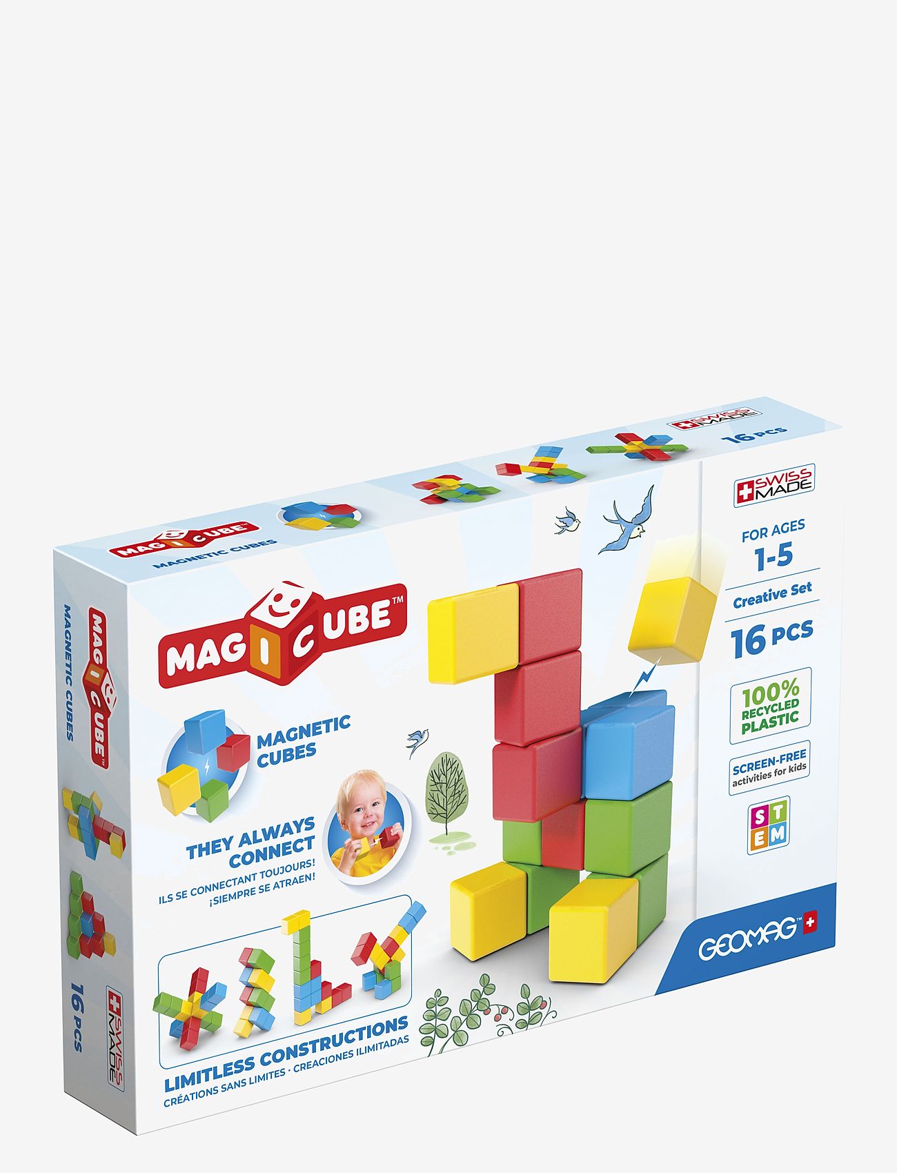 Geomag - Geomag Magicube Recycled Creative Set 16 Delar - byggklossar - multi coloured - 1
