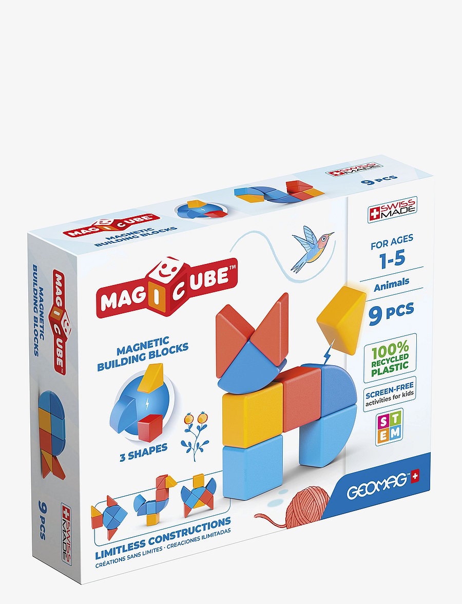 Geomag - Geomag Magicube Shapes Animals Recycled 9 Pcs - byggeklosser - multi coloured - 1