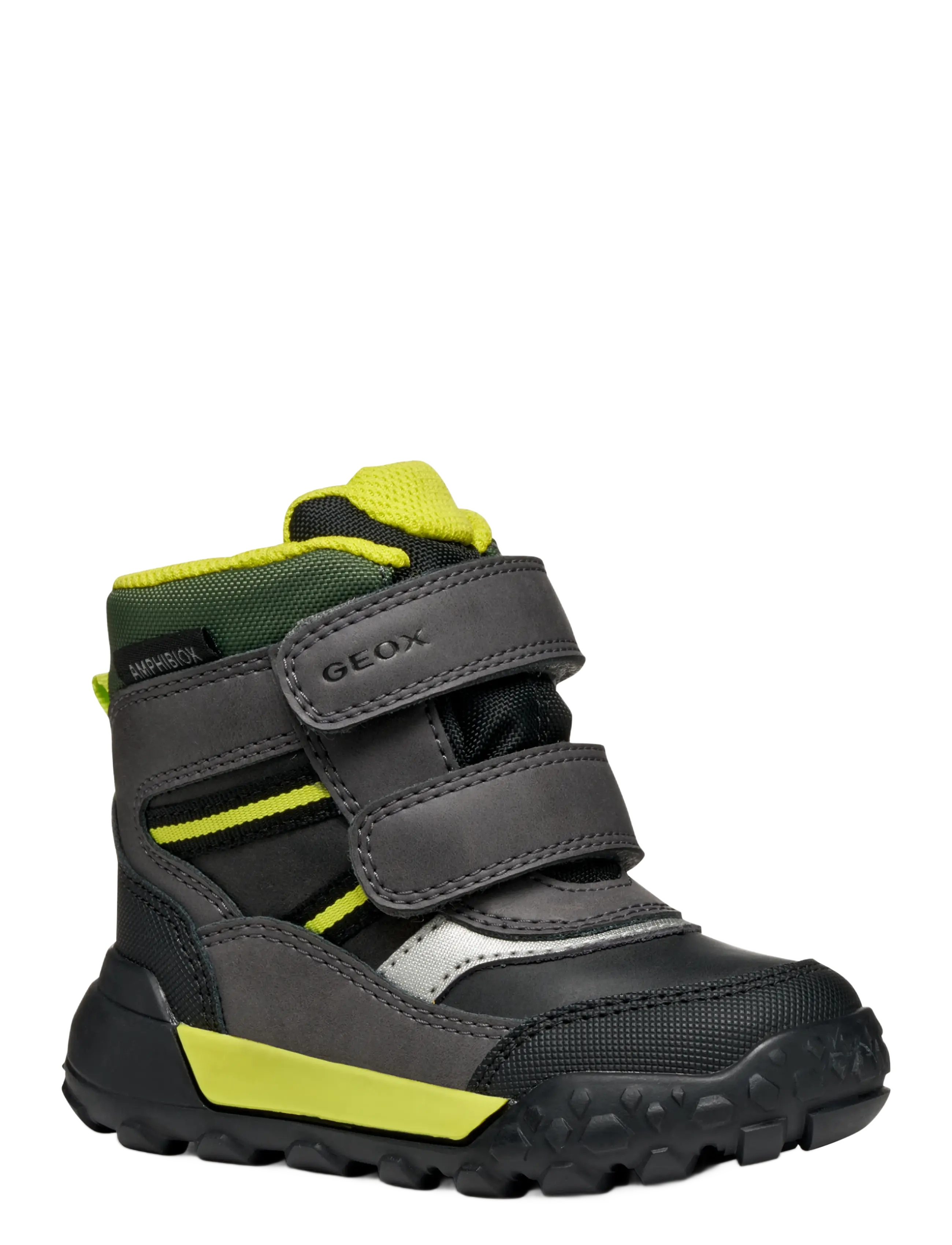 GEOX B TREKKYUP BOY B ABX - Wool - BLACK/FLUO GREEN / black