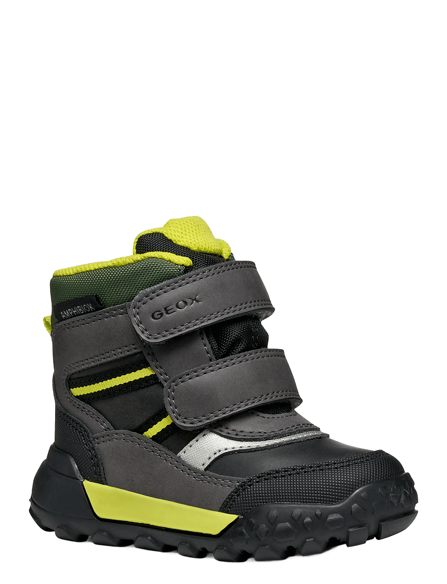 GEOX - B TREKKYUP BOY B ABX - winterstiefel - black/fluo green - 0