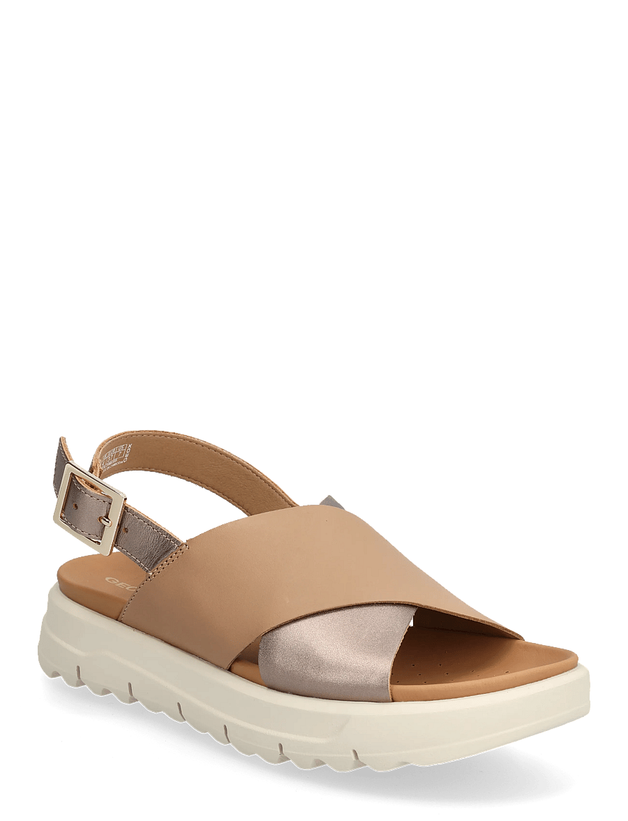 GEOX - D XAND 2.1S E - platformsandaler - beige/dk beige - 0
