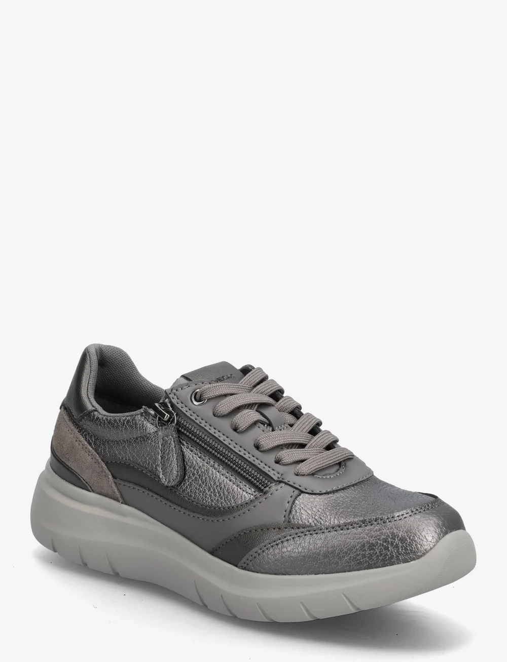 GEOX - D PLUMMERY E - låga sneakers - blk charc2 - 0