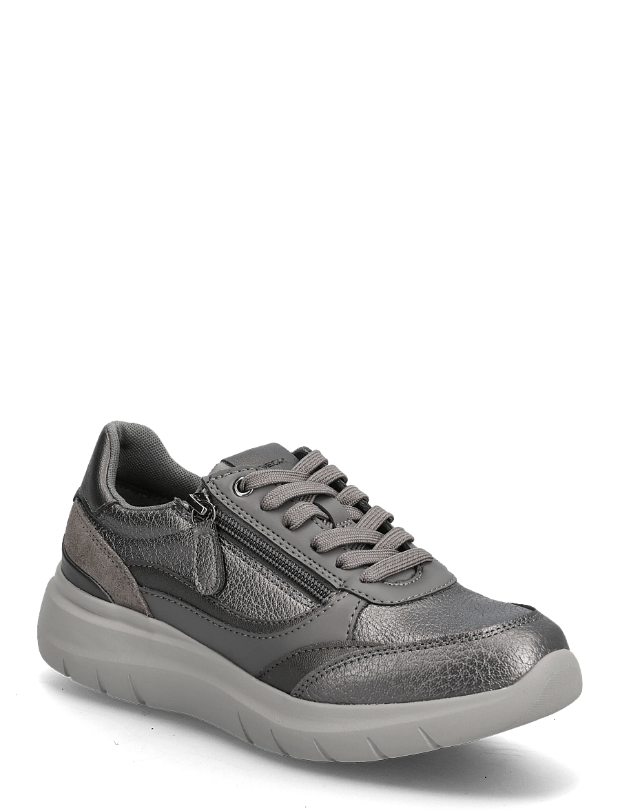 GEOX - D PLUMMERY E - låga sneakers - blk charc2 - 0