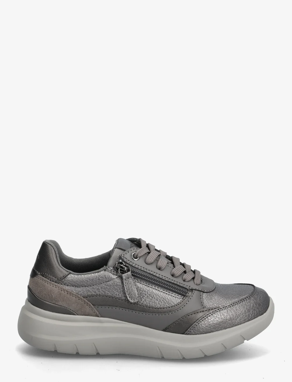GEOX - D PLUMMERY E - låga sneakers - blk charc2 - 1