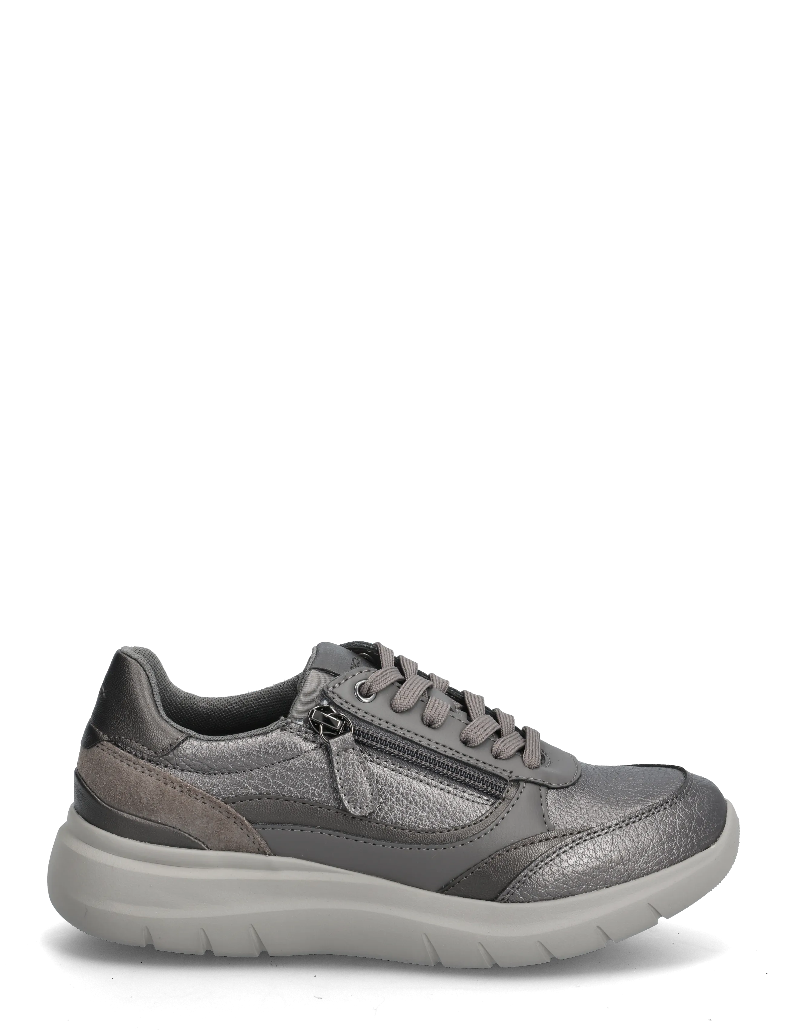 GEOX - D PLUMMERY E - låga sneakers - blk charc2 - 1