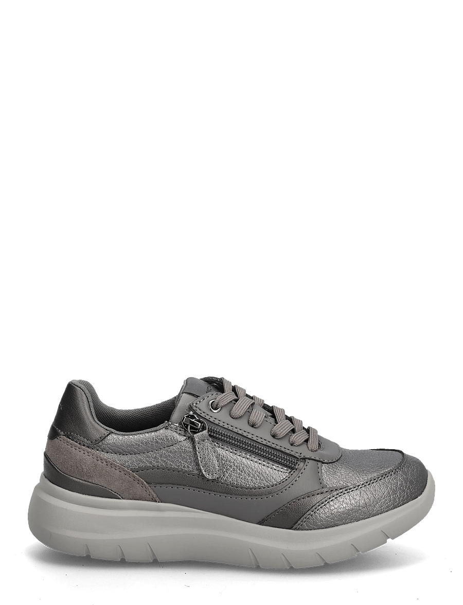 GEOX - D PLUMMERY E - låga sneakers - blk charc2 - 1