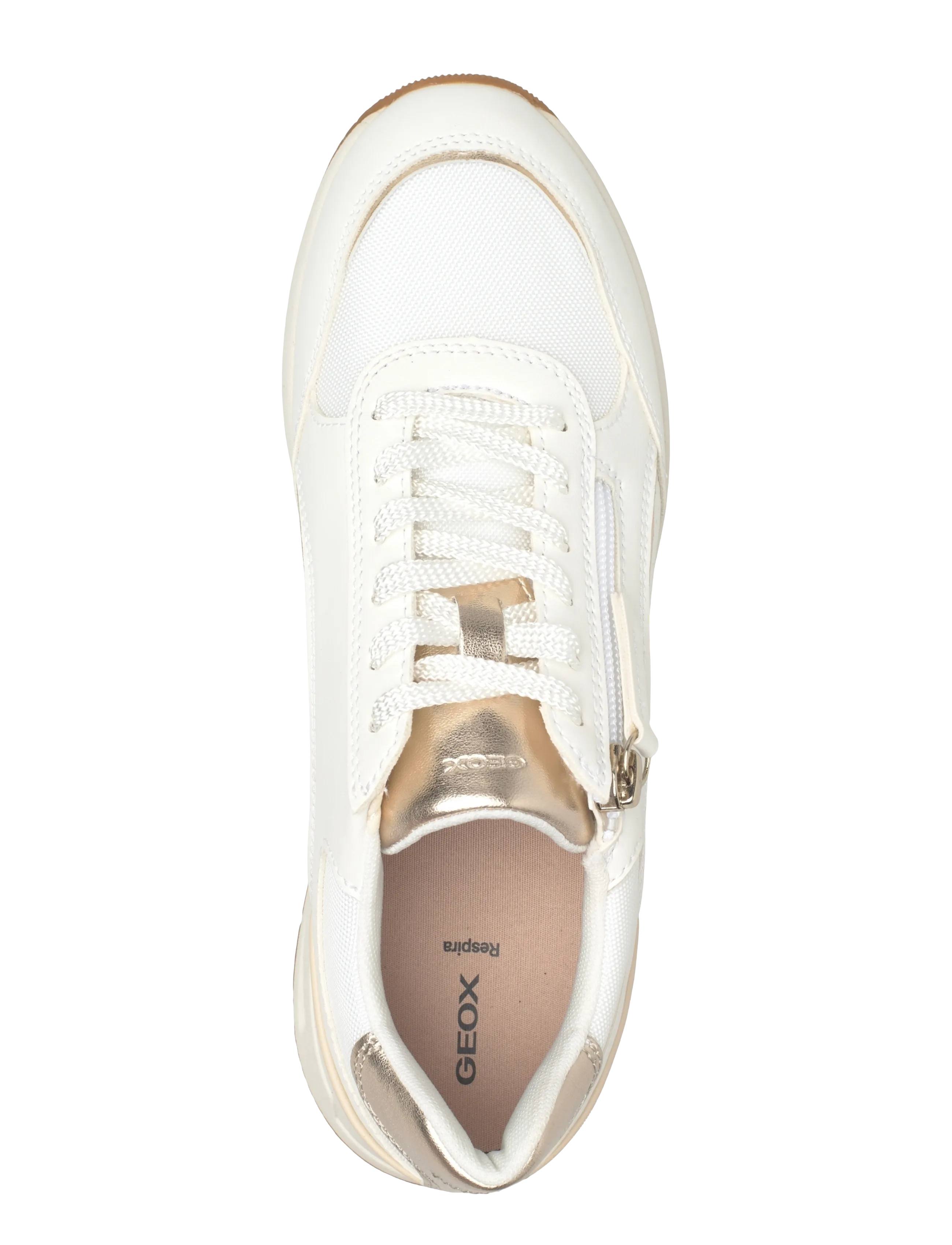 GEOX - D BULMYA B - sportiska stila apavi ar pazeminātu potītes daļu - white/lt gold - 3
