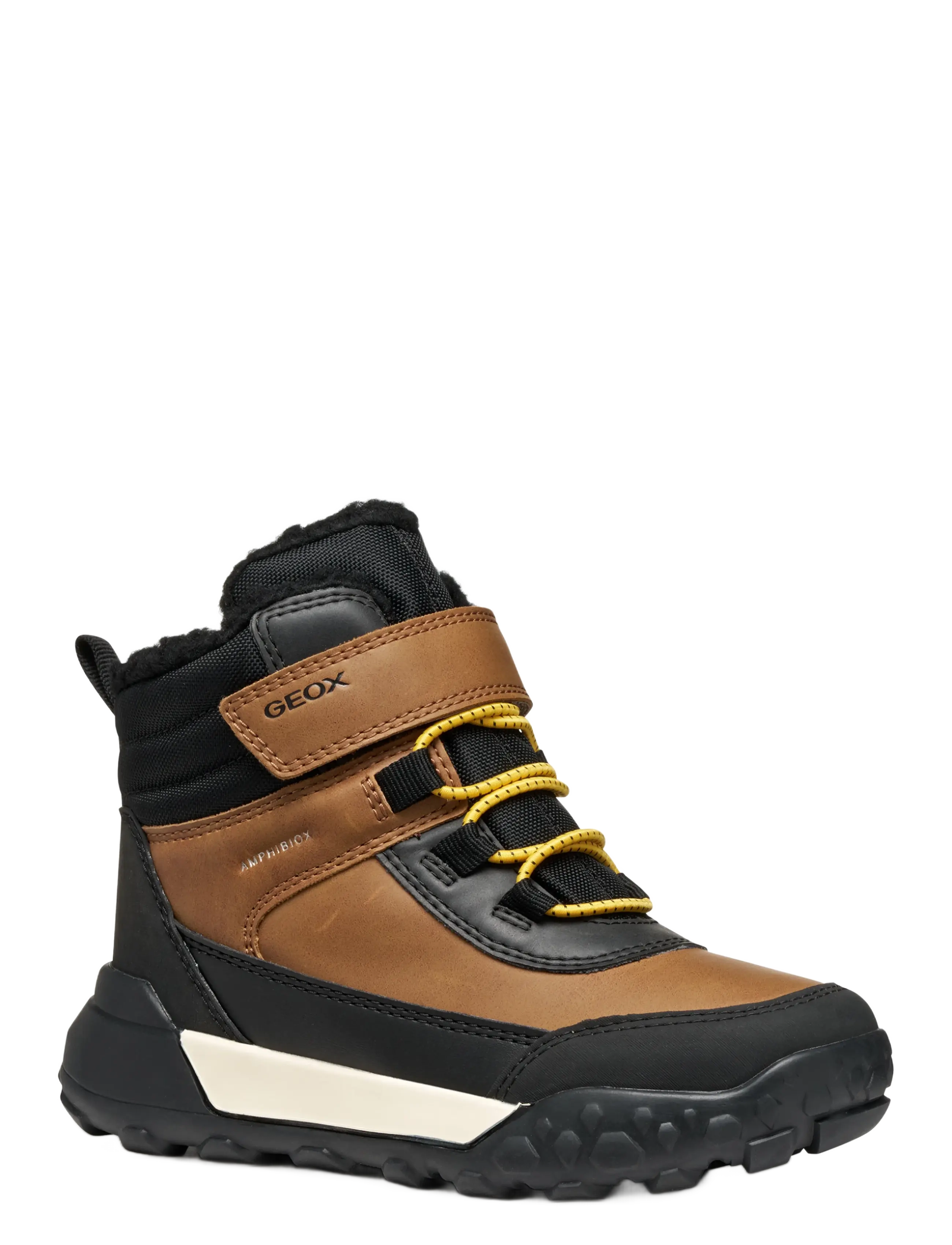 GEOX J TREKKYUP BOY B ABX - Winter boots - LIGHT BROWN/BLACK / brown