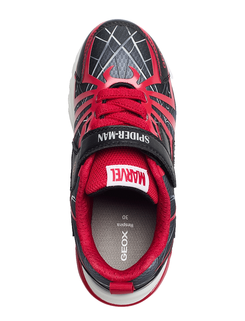 GEOX - J CIBERDRON BOY G - blinkande sneakers - black red - 4