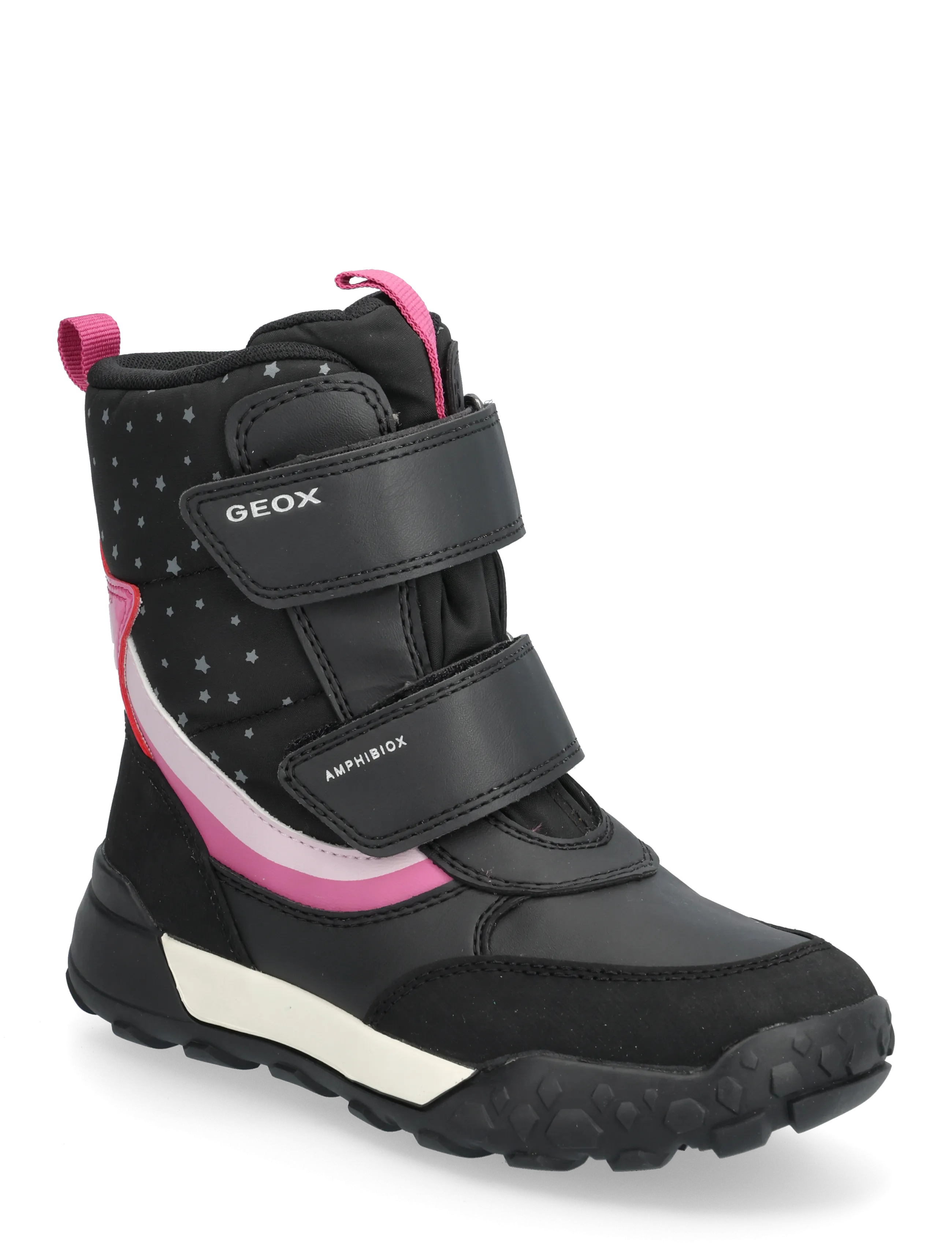 GEOX J TREKKYUP GIRL B AB - Vinterstövlar - BLACK/PINK / black