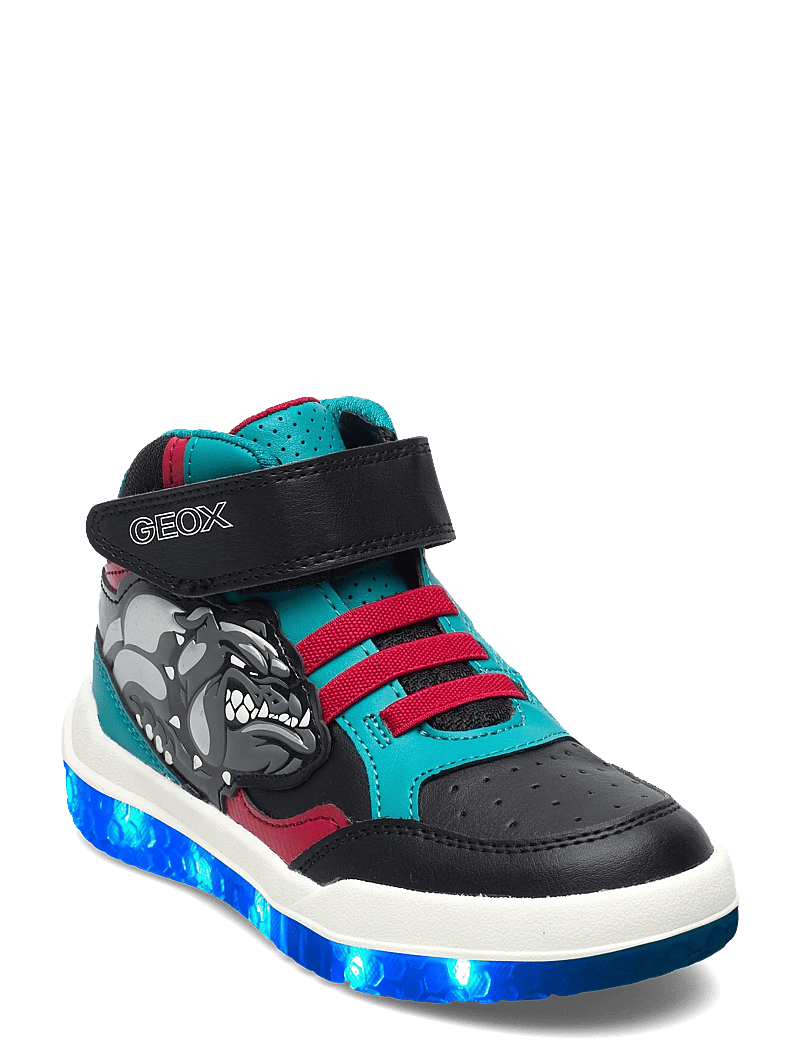 GEOX - J BUZZERLIGHT BOY A - sneakers med lys - blk lt blu - 0