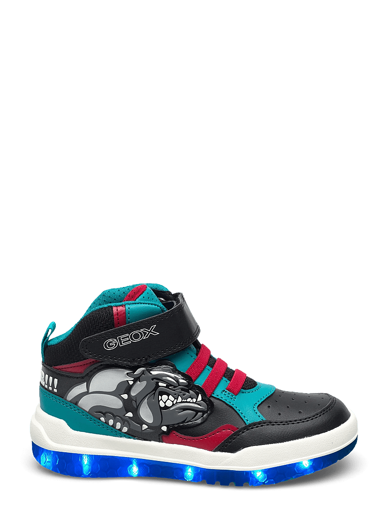 GEOX - J BUZZERLIGHT BOY A - sneakers med lys - blk lt blu - 1