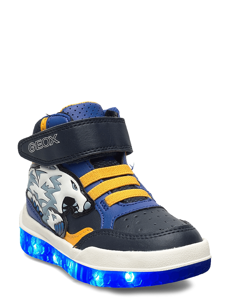 GEOX - J BUZZERLIGHT BOY E - sneakers med lys - blu yellow - 0