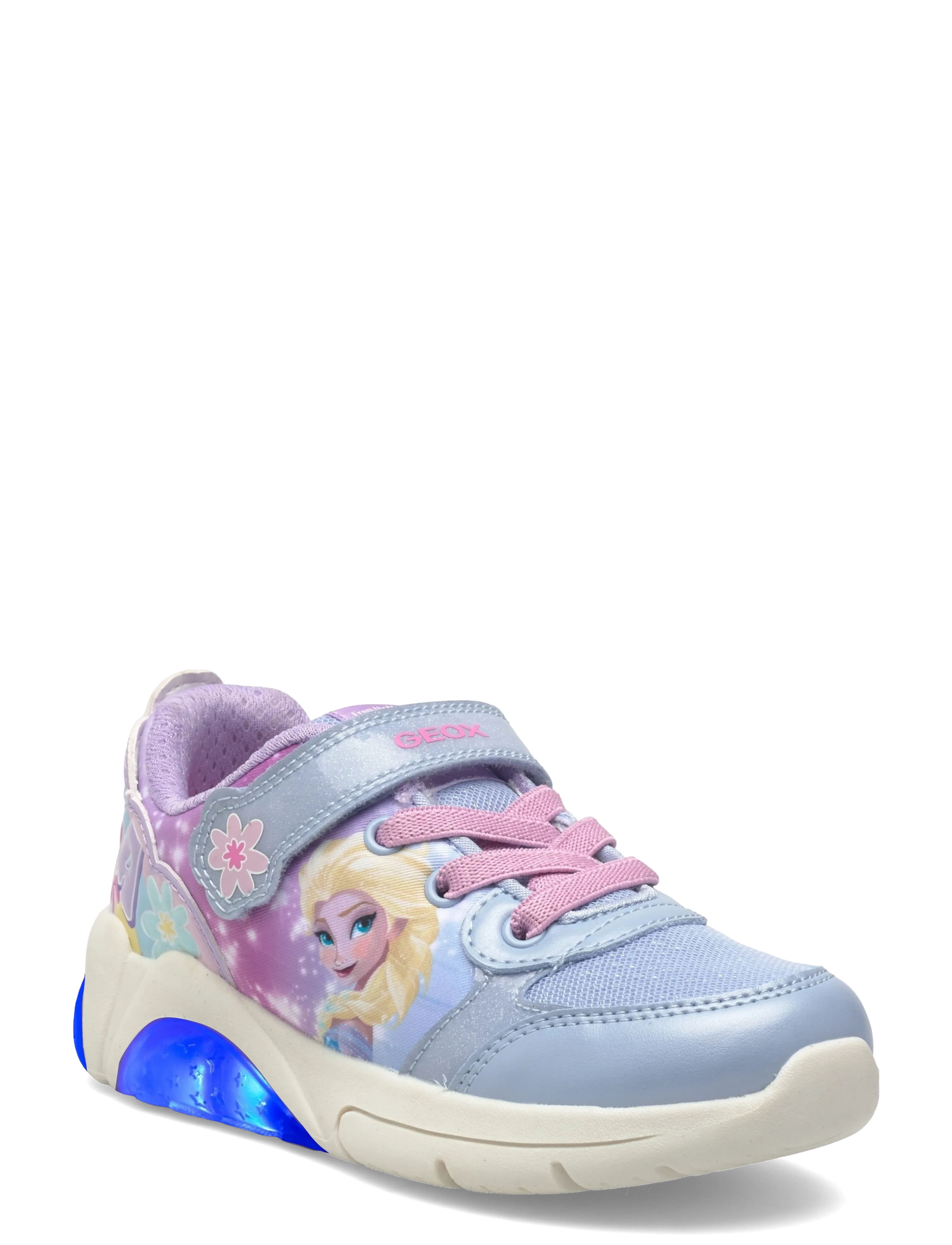 GEOX J Fadinlight Girl C, Børn, Lysende Frozen Sneakers, Blå, Str: 34